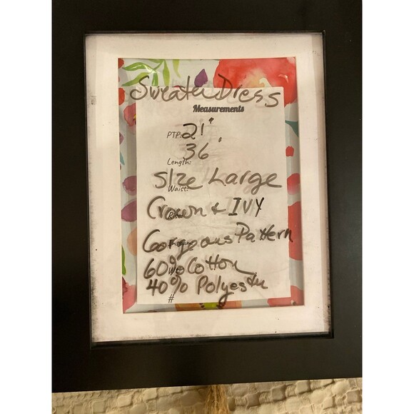 Crown & Ivy Sweater Dress Size Large Red Green Navy Fair Isle Look 60 % Cotton - Picture 12 of 12